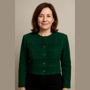 Danier leather green cropped leather suede jacket vintage size small